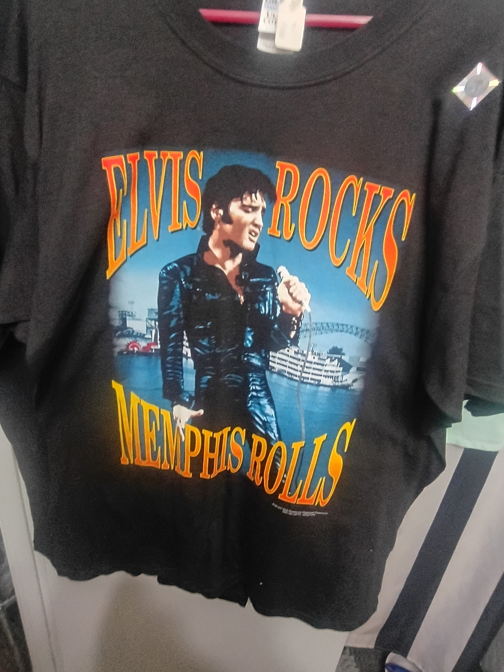Black Short-Sleeve Graphic Tee - Elvis Rocks Memphis Rolls